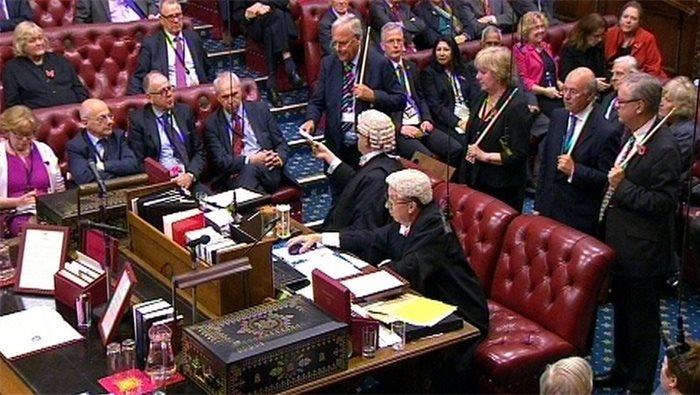 Government defeat over Trade Union Bill in Lords on party funding