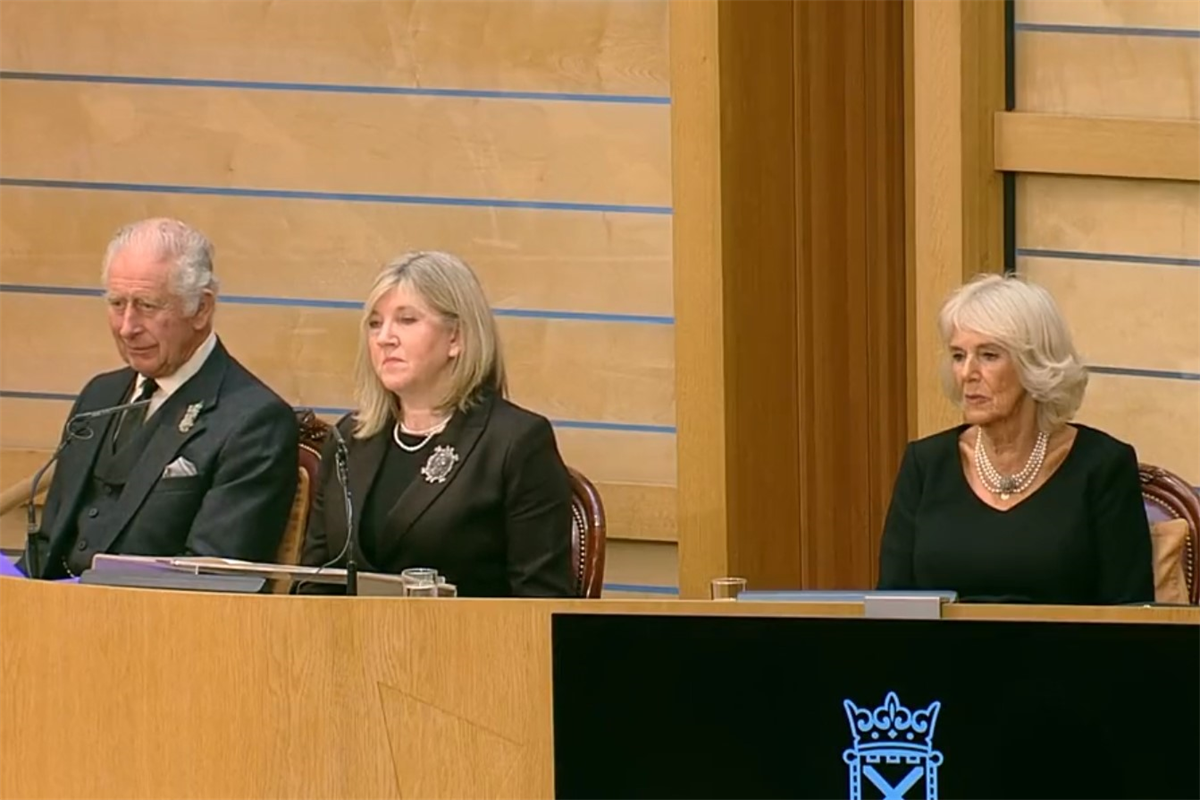 King Charles hears tributes in Scottish Parliament